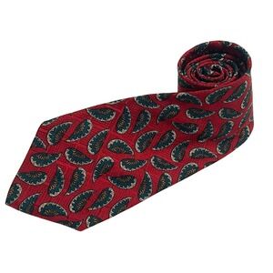 Andre Gianni Designer Silk Red Paisley Hand Finished Mens Neck Tie 00783